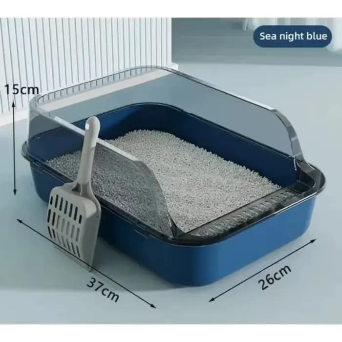 Bac à litière semi-fermé anti-éclaboussures pour chat, bac à sable pour chat, plateau pour chat, toilette pour animaux de compagnie, bassin de nettoyage, pot de litière pour chaton, fournitures pour t