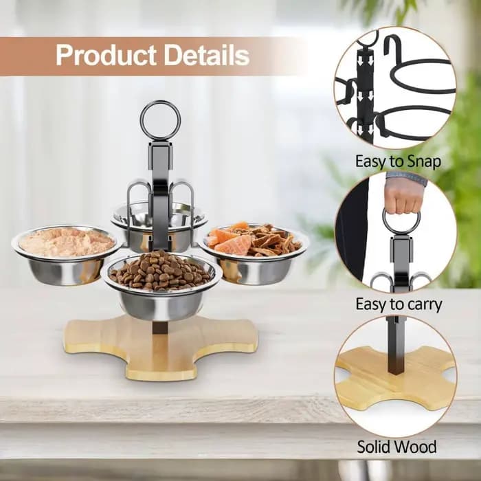 Ensemble d'alimentation et de boissons à hauteur réglable pour chiens et chats