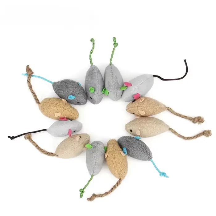 5 pièces hochet chat souris jouets également préfabriqués herbe-aux-chats fausse fourrure