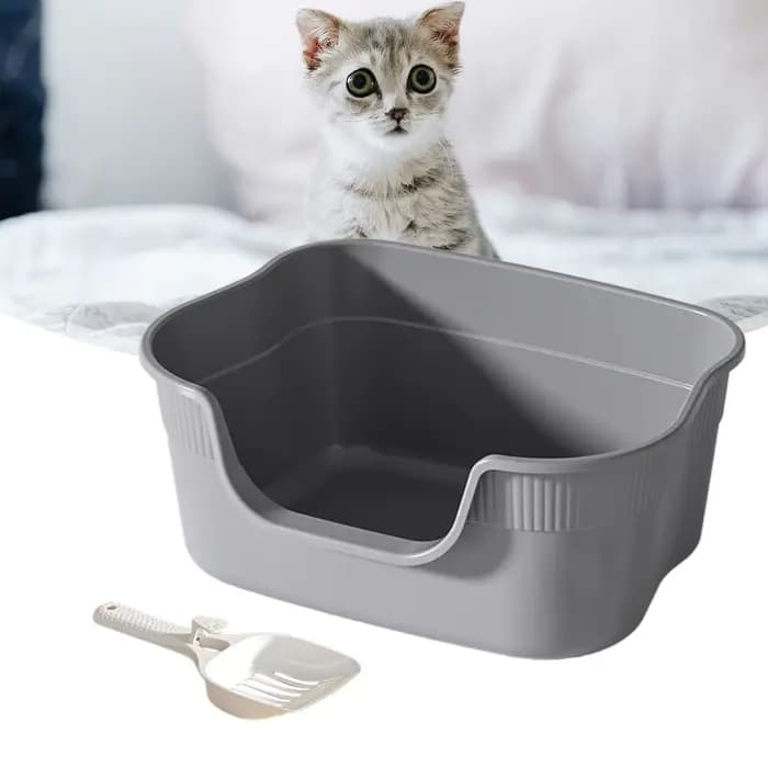 Bac à litière semi-fermé pour chat