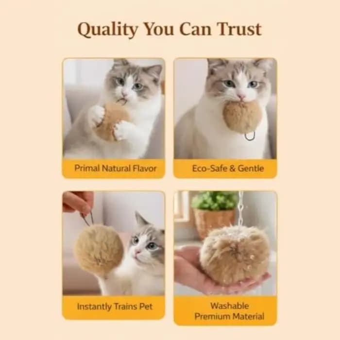 Nouveau jouet pour chat en fourrure de lapin, boule résistante aux griffes, durable, jouet pour chat moelleux, baguette de chat douce pour chats d'intérieur, jeux de poursuite et de stimulation