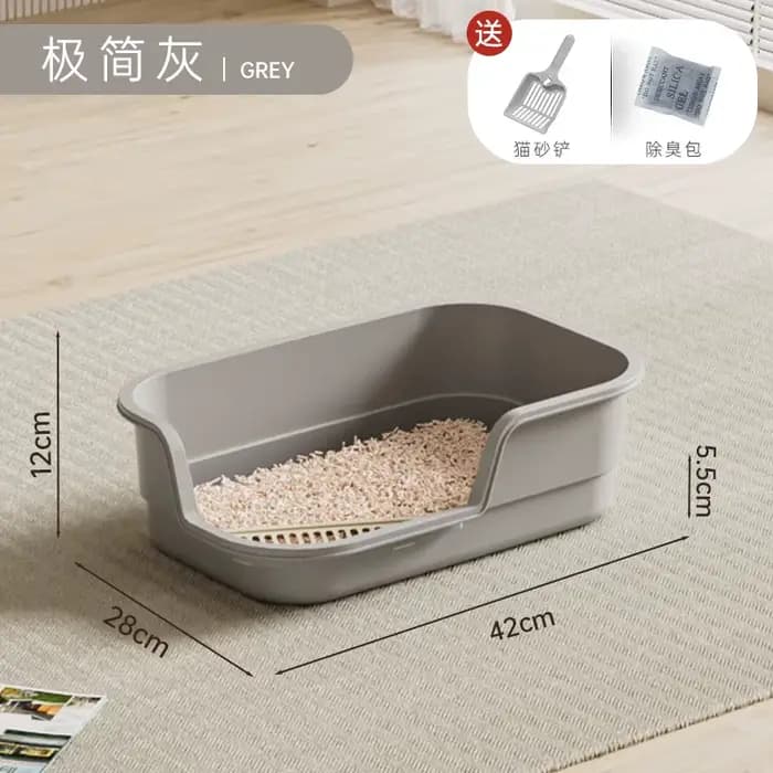 Bac à litière extra-large pour chat, toilette anti-éclaboussures pour chat, bac à litière géant semi-fermé pour chat, fournitures pour animaux de compagnie