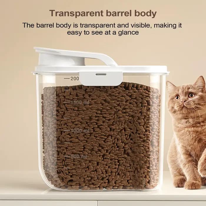Conteneur de rangement hermétique 2L pour aliments pour chats et chiens avec couvercle