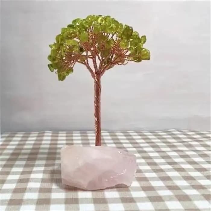 Arbre porte-bonheur en cristal de quartz naturel de 12 cm