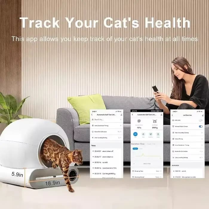 Bac à litière autonettoyant automatique pour chat