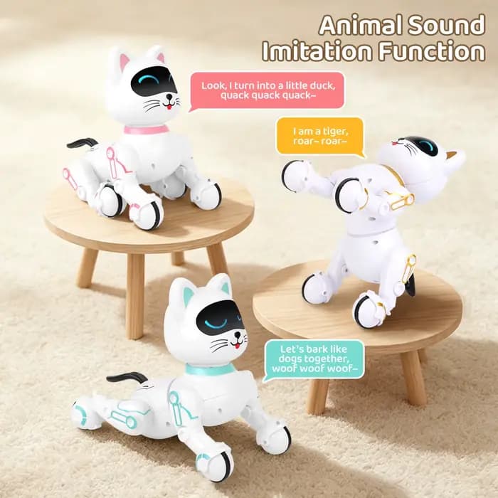 Nouveau Chat Mécanique Intelligent Télécommandé pour Enfants, Robot Électrique Garçon, Jouet Interactif Programmable pour Enfants, Cadeau