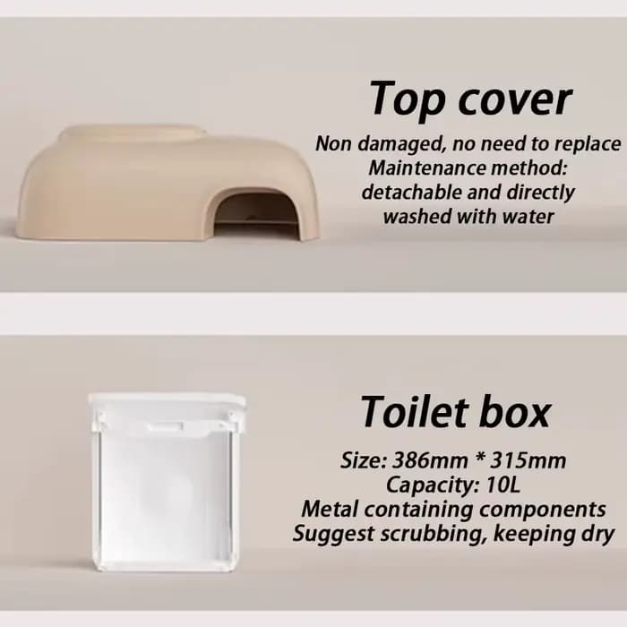 PetSnowy-Ensemble de toilette pour chat, boîte de toilette, virus, filtre à mailles, accessoires de toilette, compartiment à boules de litière pour chat, invitation