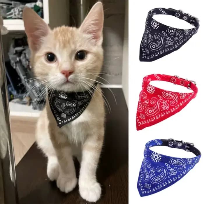 Collier Bandana imprimé mignon pour chat