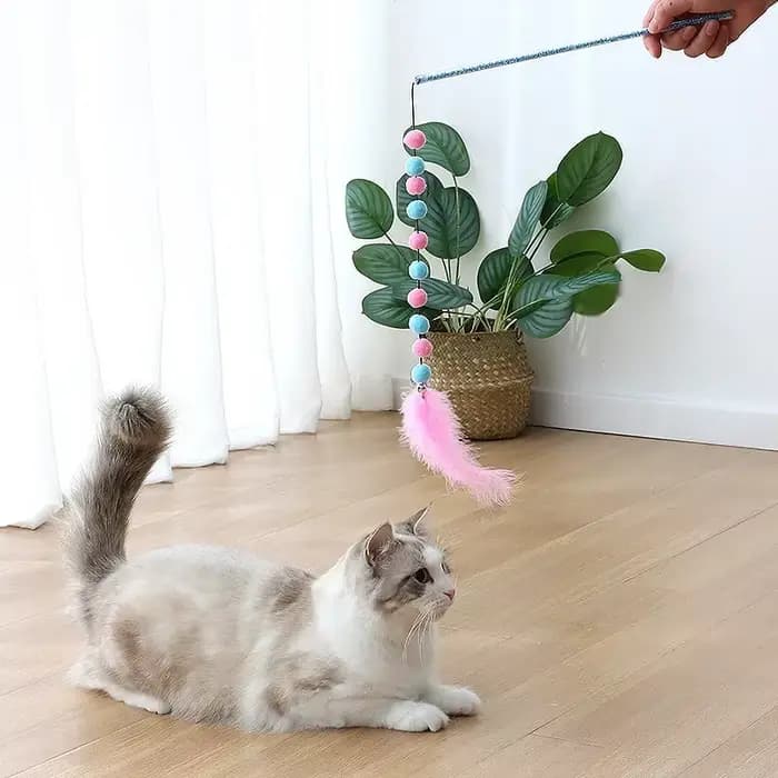 Jouet coule en boule de laine pour chat