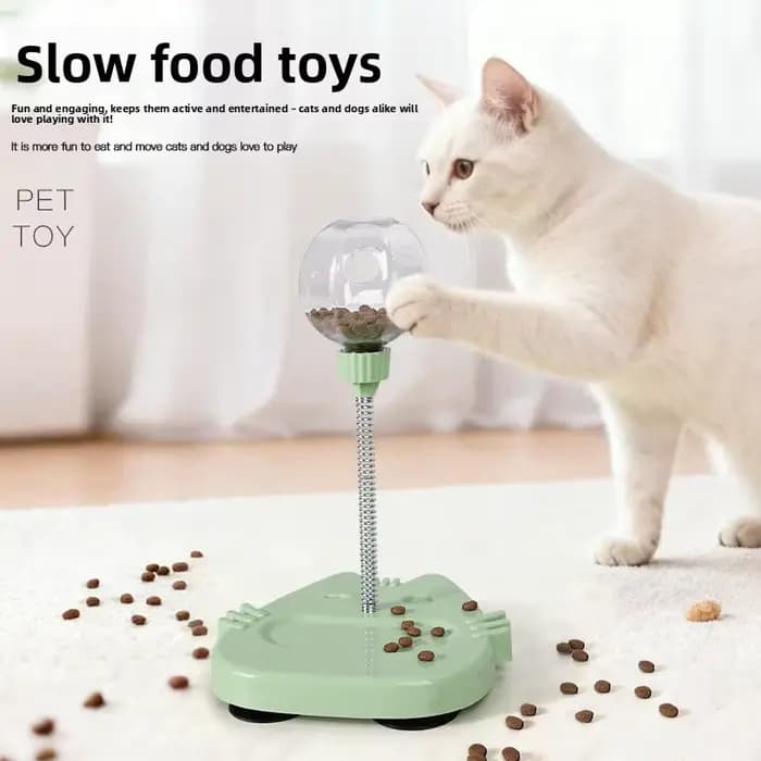 Jouet interactif pour chat avec distributeur de friandises oscillant