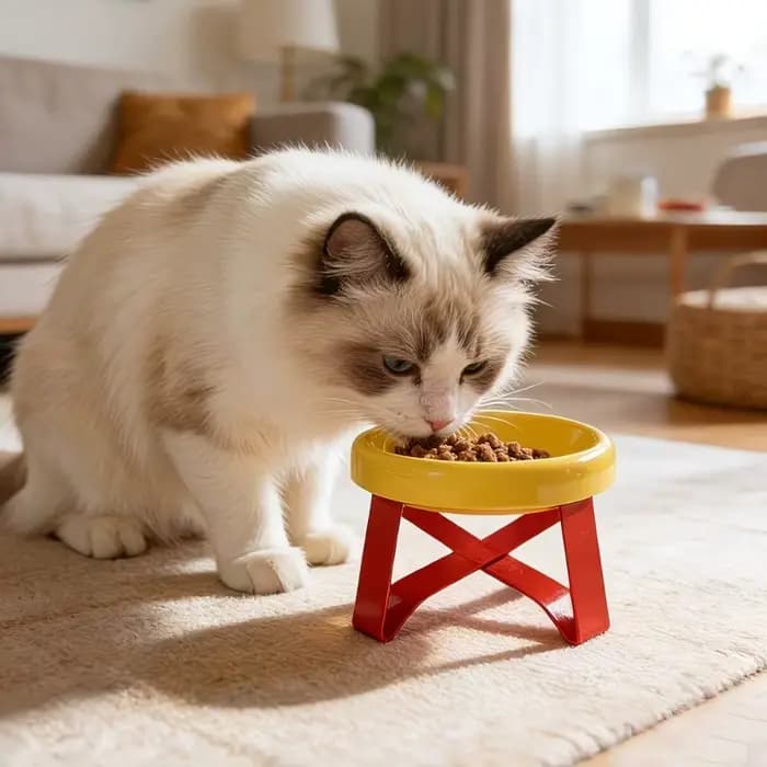 Gamelle surélevée pour chat de grand diamètre