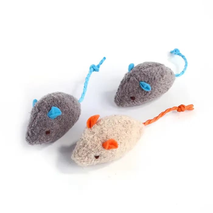 Jouets pour chats en forme de souris, préremplis de catnip, en fausse fourrure, jouets interactifs pour chats d'intérieur