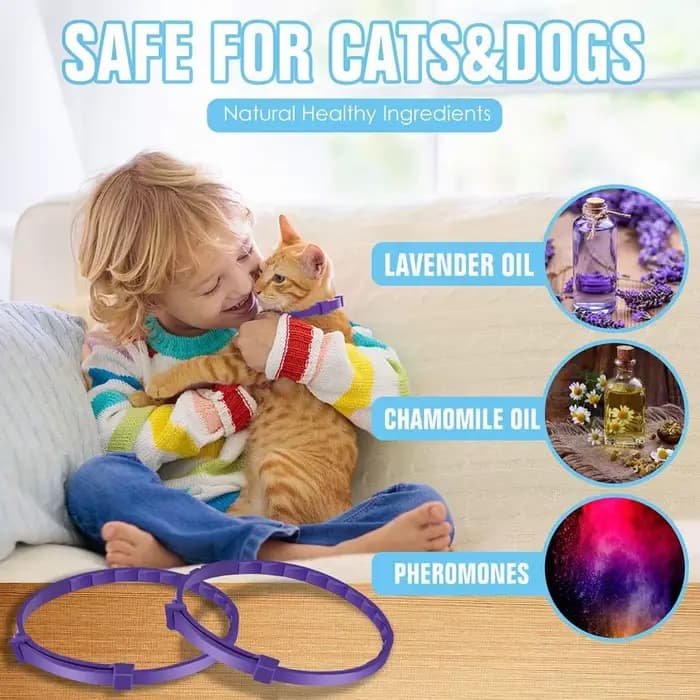 Collier apaisant réglable pour chiens et chats