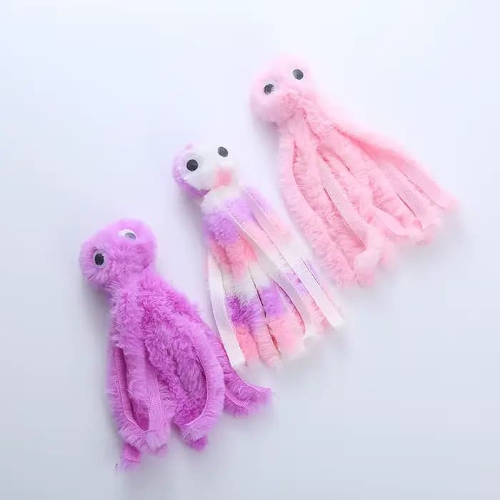Jouets pour chats en peluche en forme de pieuvre mignonne