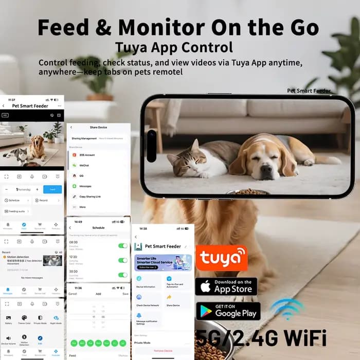 Furpipi mangeoire automatique pour chat avec caméra 1080p WiFi 8L facile à nettoyer Smartlife Tuya APP télécommande