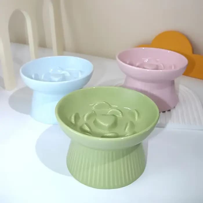 Gamelle surélevée en céramique pour chat et petit chien