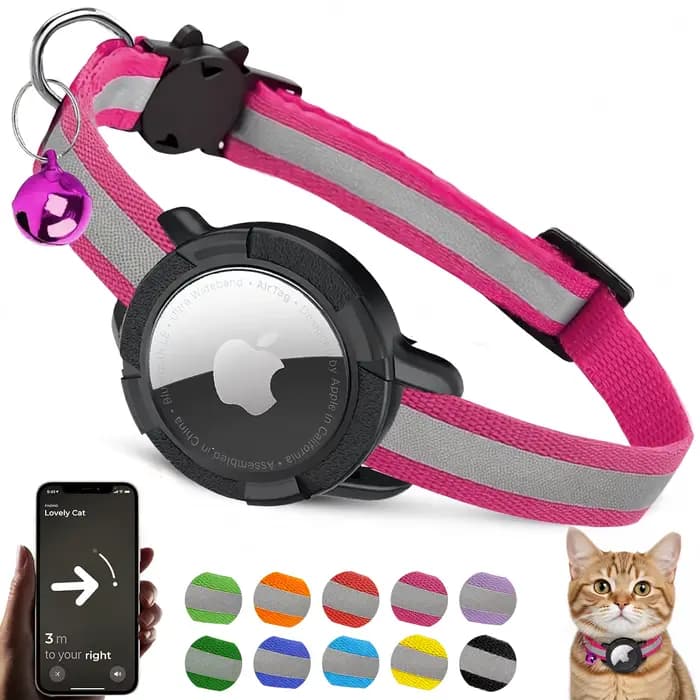 Collier de chat Airtag avec support d'étiquette d'air réglable