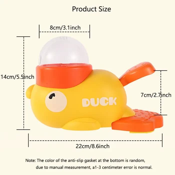 Jouet interactif distributeur de nourriture en forme de canard jaune pour chats et chiens