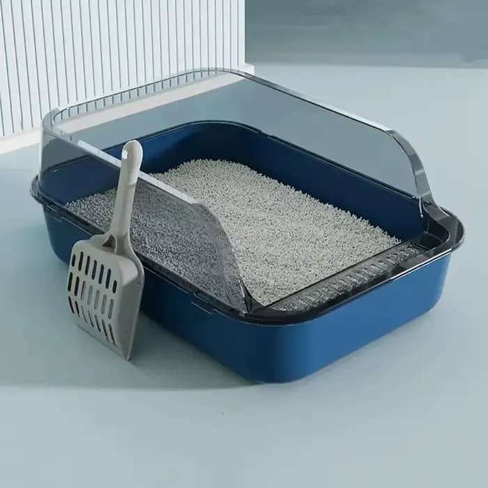 Bac à litière pour chat avec spatule