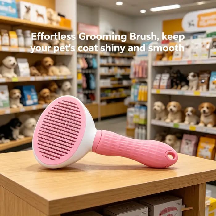 Brosse autonettoyante pour chiens et chats