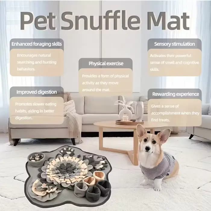 [Matelas de reniflage interactif] Tapis de reniflage interactif KM-P en polyester durable pour chiens – Jouet d'alimentation lente et de compétences de forageage