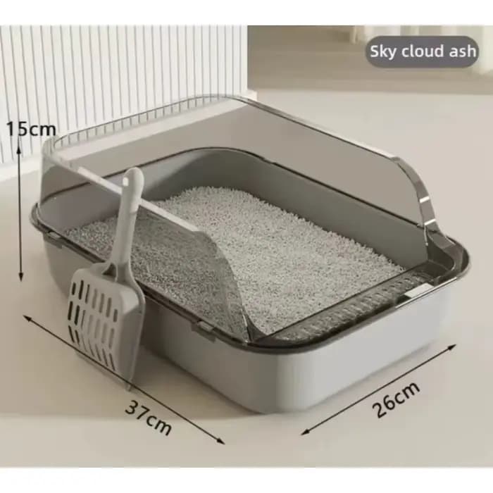 Bac à litière semi-fermé anti-éclaboussures pour chat, bac à sable pour chat, plateau pour chat, toilette pour animaux de compagnie, bassin de nettoyage, pot de litière pour chaton, fournitures pour t