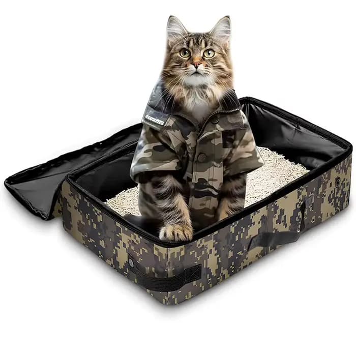 Kit de litière de voyage pour chat avec couvercle