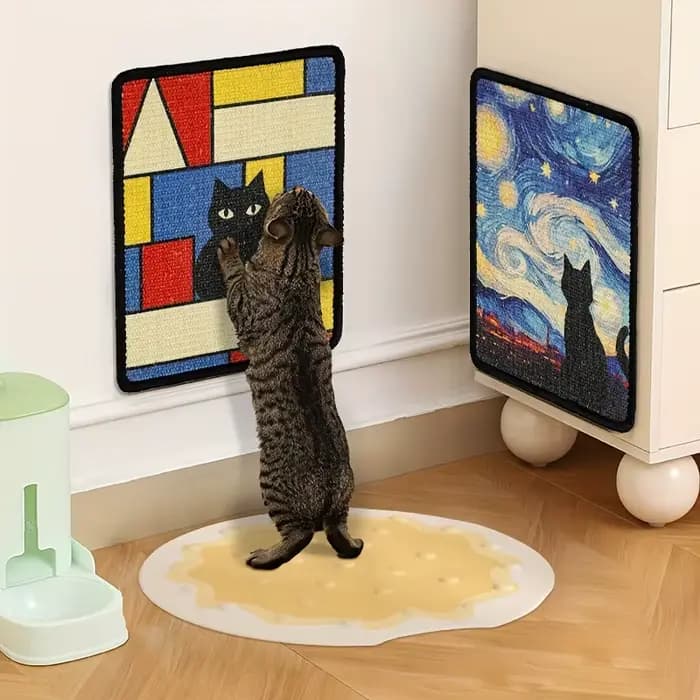 Poste à gratter et tapis muraux durables pour chat