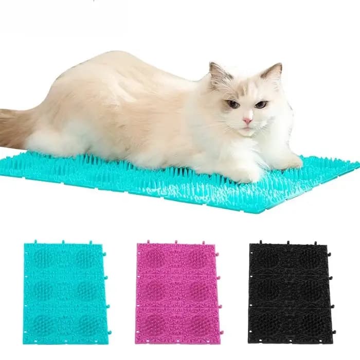 Tapis de massage et grattoir auto-nettoyant pour chat 24x18cm en caoutchouc TPR, brosse anti-démangeaisons pour animaux, jouet de massage pour chat, outil de toilettage et de grattage pour animaux