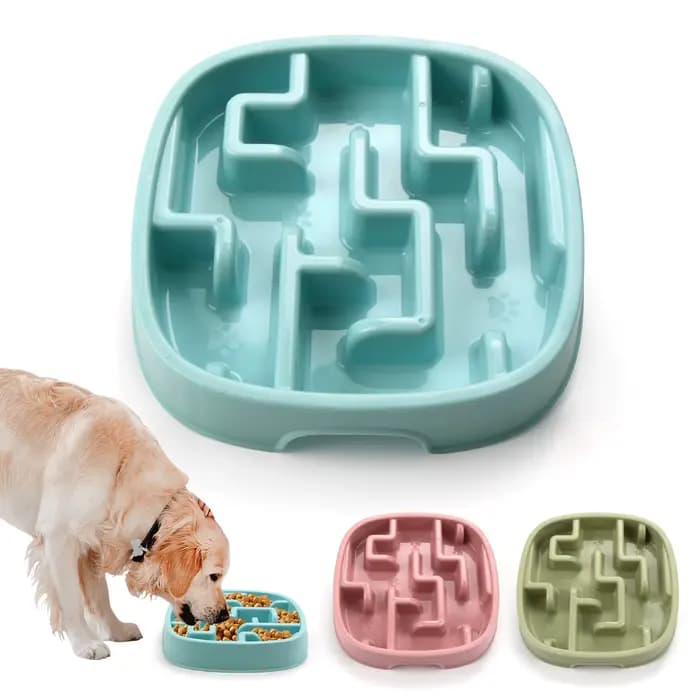 Bol de nourriture pour animaux de compagnie à alimentation lente, anti-étouffement, antidérapant, pour chiens et chats, empêchant les glaçons, assurant une alimentation saine pour les animaux de compa