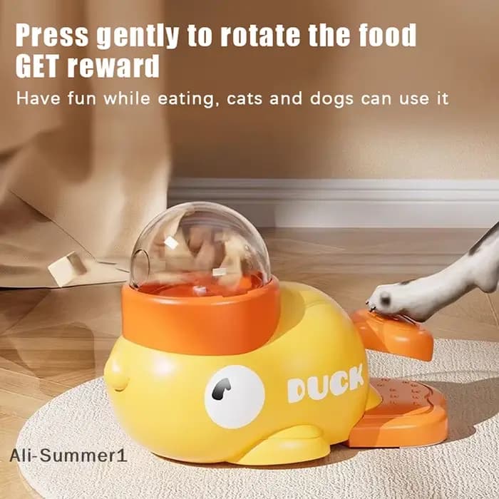 【E】 Mangeoire à collation pour animaux de compagnie distributeur de nourriture pour chien mangeoire automatique chiot dessin animé canard baleine conception utilisée pour entraîner les chats accessoir