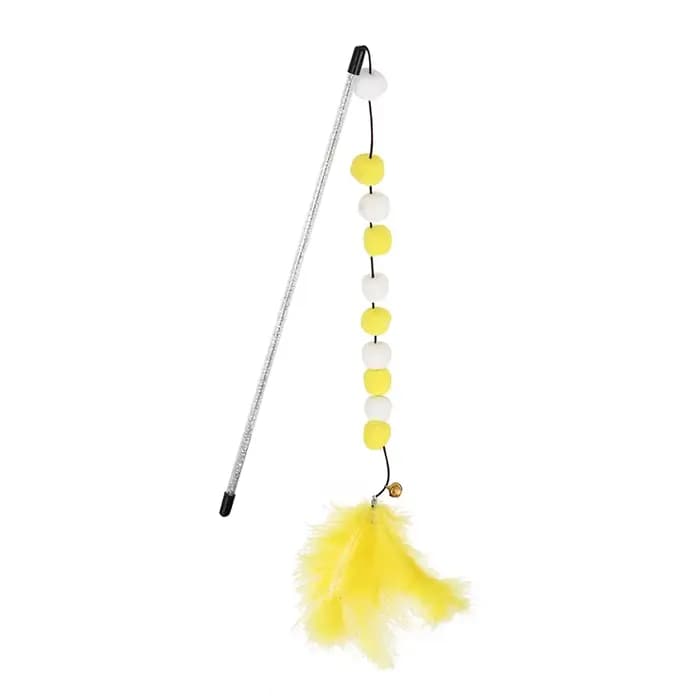 이Funny chaton chat Teaser jouet interactif tige avec cloche et plumes jouets pour créatif lapin bande de cheveux chastant des accessoires pour animaux de compagnie