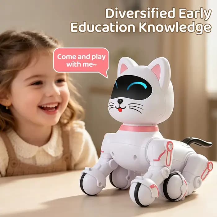 Nouveau Chat Mécanique Intelligent Télécommandé pour Enfants, Robot Électrique Garçon, Jouet Interactif Programmable pour Enfants, Cadeau