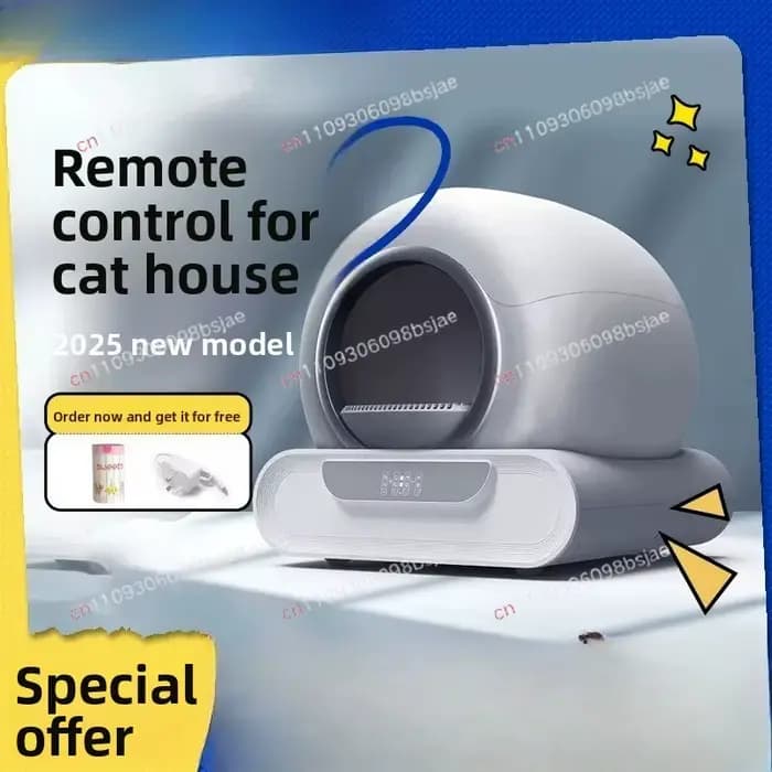 Bac à litière intelligent pour chat de 65L