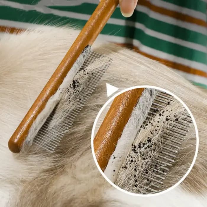 Peigne pour chat, brosse en bois, dissolvant de poils d'animaux, brosse de Massage pour chats, peignes de toilettage pour chats, ouverture des nœuds, brosses pour chiens