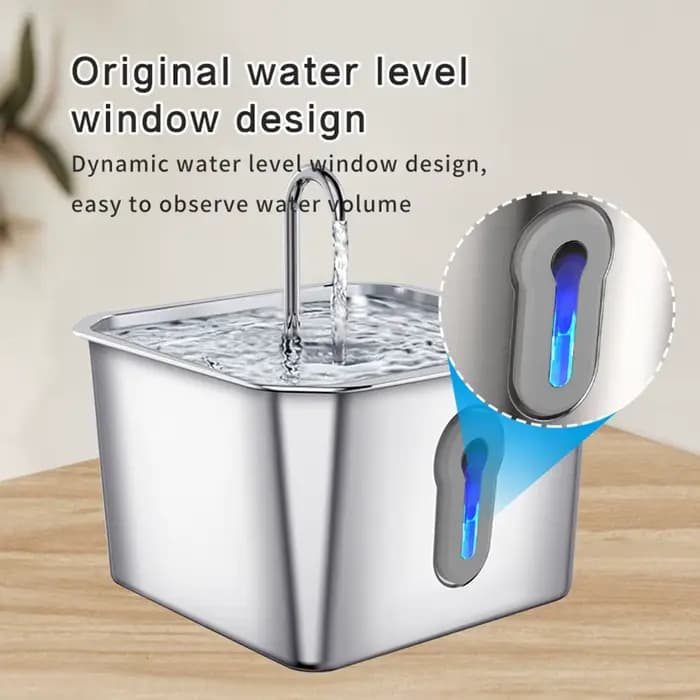 Fontaine d'eau pour chat en acier inoxydable