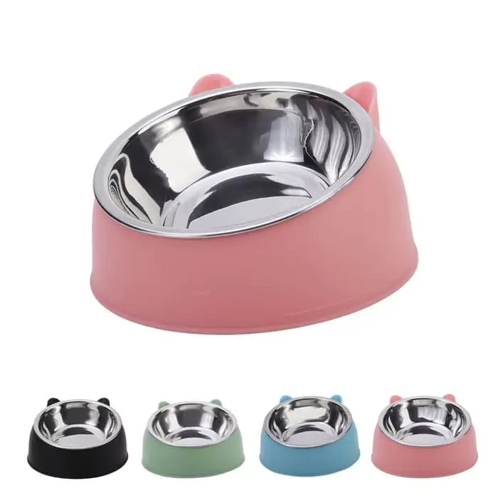 1 Bol pour chat incliné en acier inoxydable