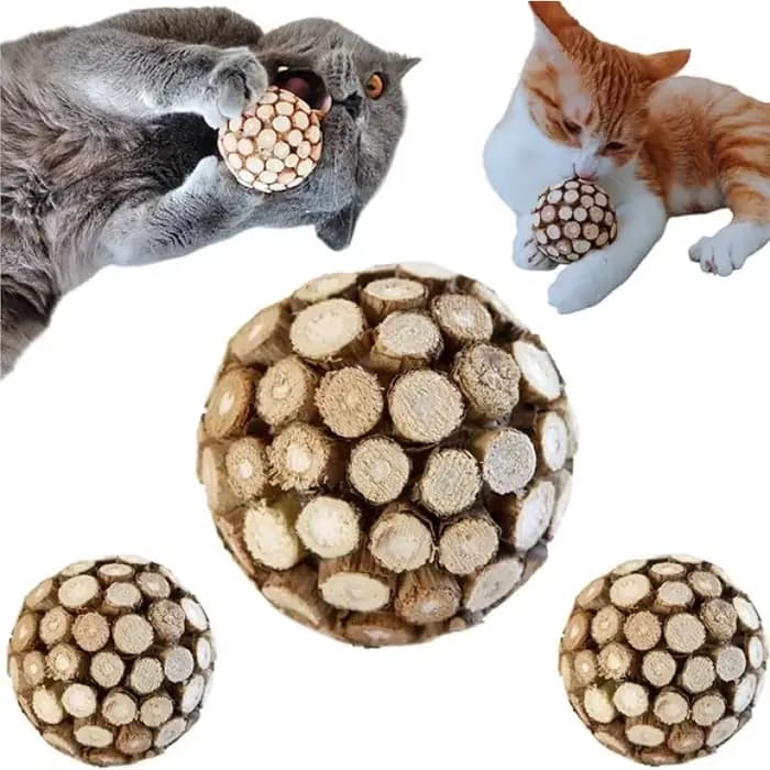 Nouvel ensemble de jouets à mâcher pour chats : boule et bâton de Silvervine – Nettoyage des dents