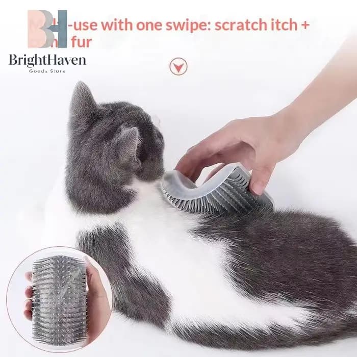 Brosse de toilettage auto-nettoyante murale Corner Cat