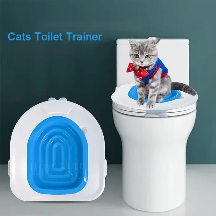 Kit d'entraînement de toilette efficace pour chat avec bac à litière et polymères