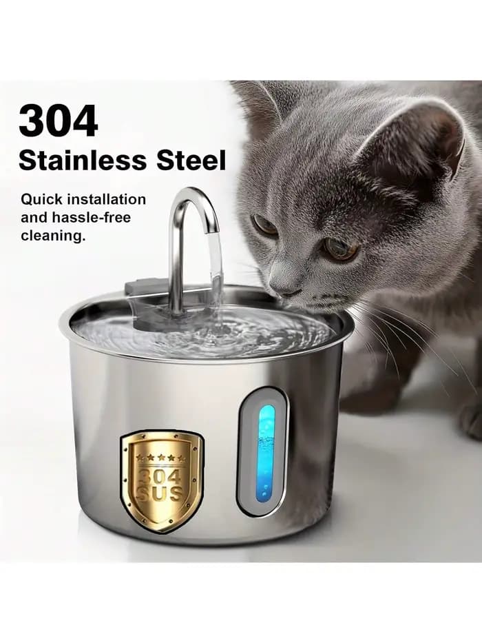 Fontaine à eau pour chat en acier inoxydable 2