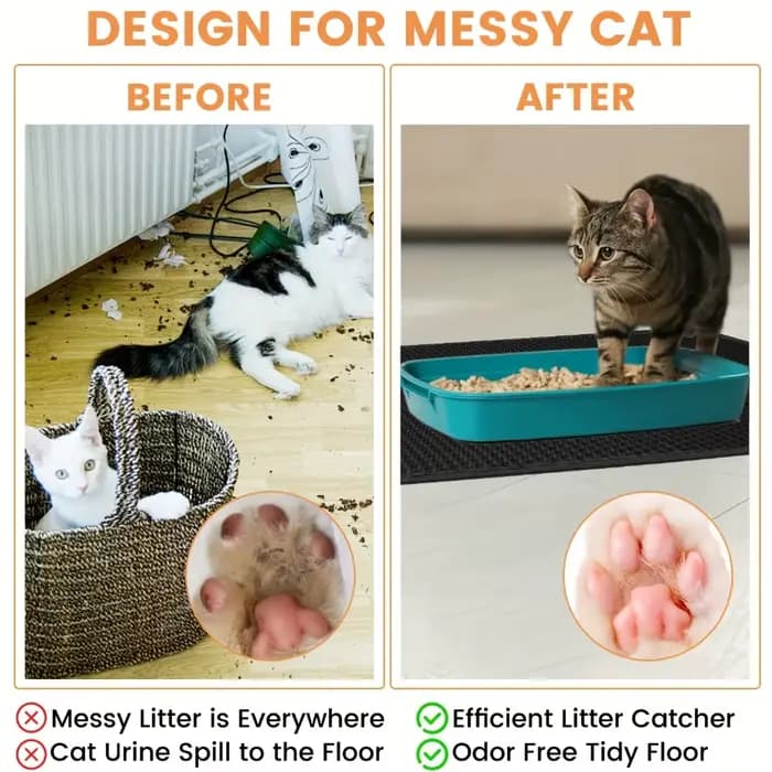 Grand tapis de litière pour chat 70x120cm