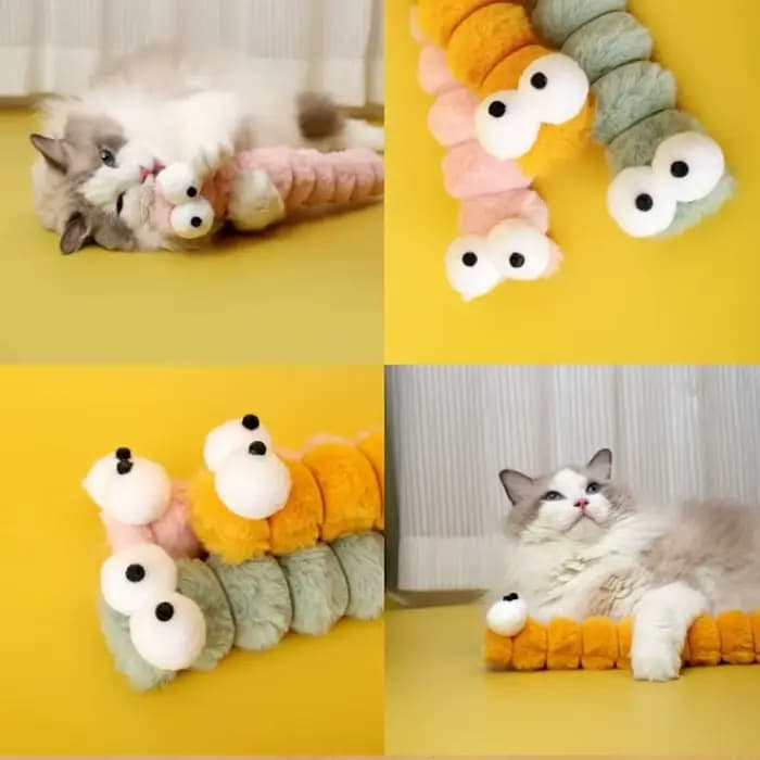 Jouet à mâcher en peluche pour chat, bâton de morsure douce, herbe-aux-chats, chaton, coussin, chenille, oreiller, bâton Teaser, fournitures de jouets interactifs pour chat