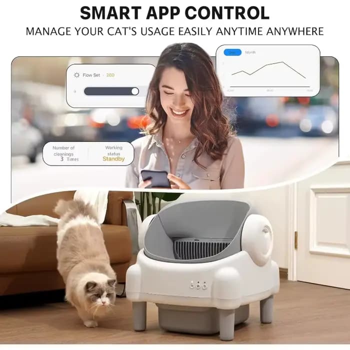 Bac à litière intelligent pour chat