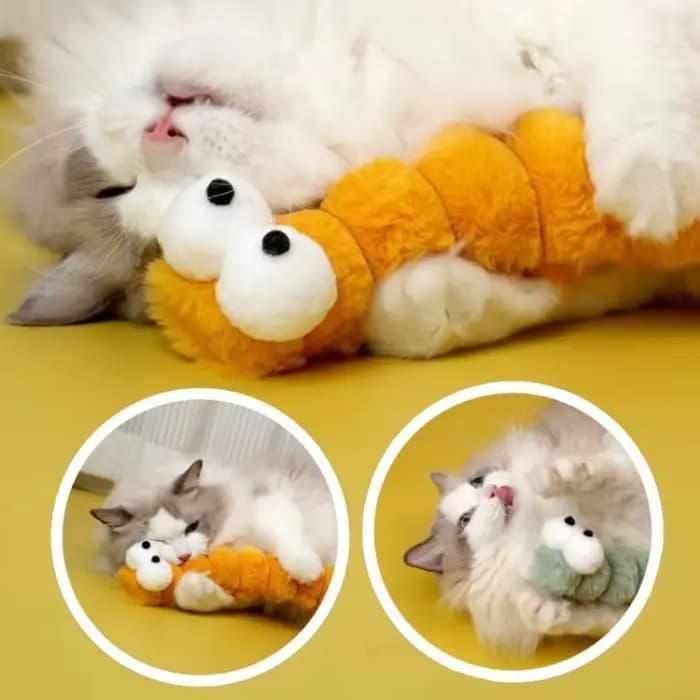 Jouet à mâcher en peluche pour chat, coussin chenille, herbe-aux-chats, jouets Teaser pour chats, fournitures de jouets interactifs doux