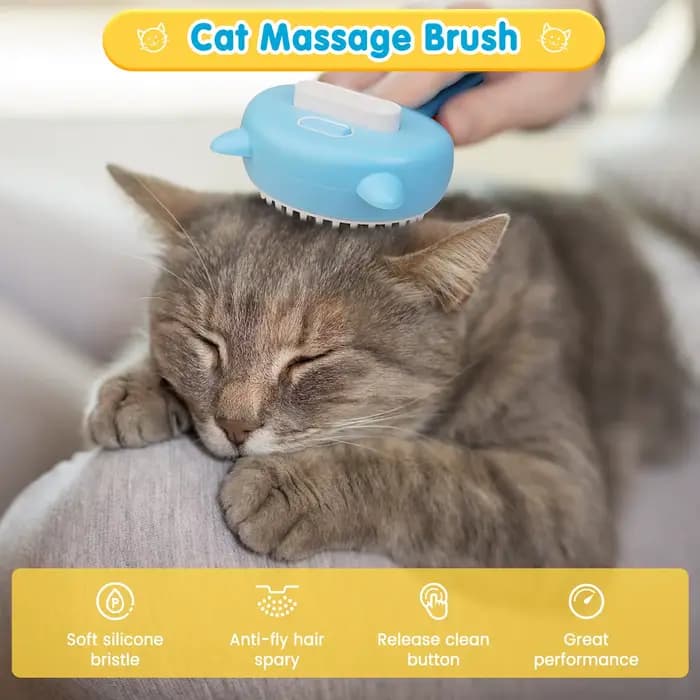 Brosse à vapeur 3 en 1 pour chat
