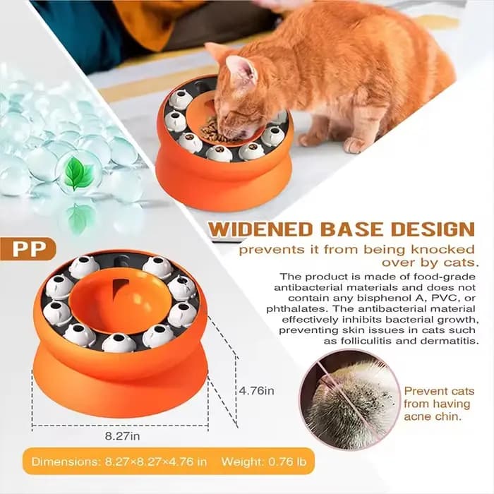 Bol d'alimentation lente pour chat, jouet interactif d'intelligence, anti-glouton, pour stimulation mentale, amélioration de la digestion, équipement d'alimentation en forme de labyrinthe
