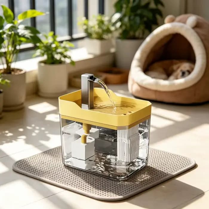 Fontaine à eau pour chat USB automatique - Circulation avec filtre et pompe amovible, bol à eau pour animaux de compagnie ultra silencieux pour intérieur