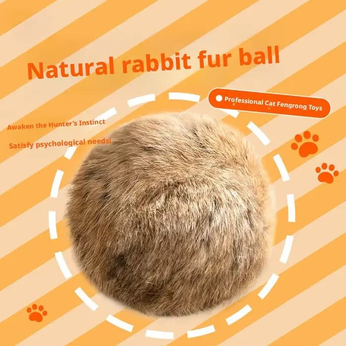 Jouet pour chat en boule de poils de lapin