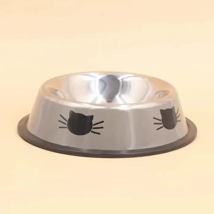 Supet-Gamelle en acier inoxydable à double paroi avec base en caoutchouc coordonnante pour chien et chat